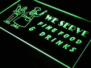 Fine Food Drinks LED Light Sign - LED Gift Works