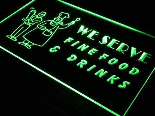 Fine Food Drinks LED Light Sign - LED Gift Works