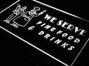 Fine Food Drinks LED Light Sign - LED Gift Works