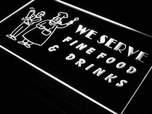 Fine Food Drinks LED Light Sign - LED Gift Works