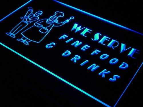 Fine Food Drinks LED Light Sign - Way Up Gifts