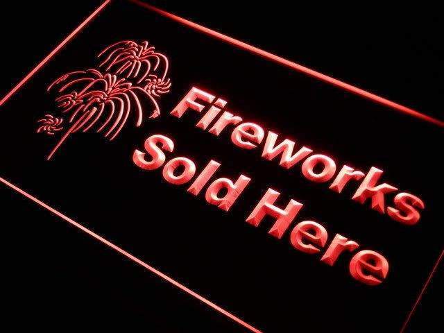 Fireworks Sold Here Store LED Light Sign - LED Gift Works