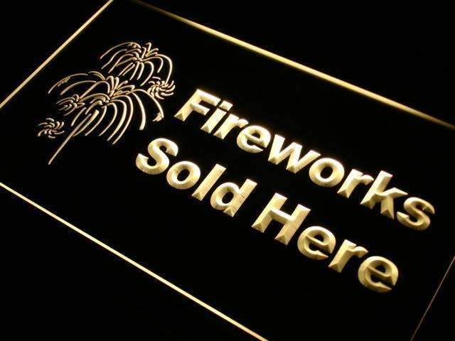 Fireworks Sold Here Store LED Light Sign - LED Gift Works