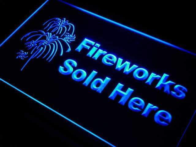 Fireworks Sold Here Store LED Light Sign - LED Gift Works