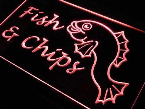 Fish and Chips LED Light Sign - LED Gift Works