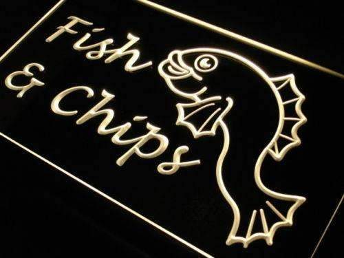 Fish and Chips LED Light Sign - Way Up Gifts