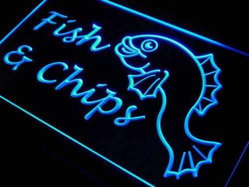 Fish and Chips LED Light Sign - LED Gift Works