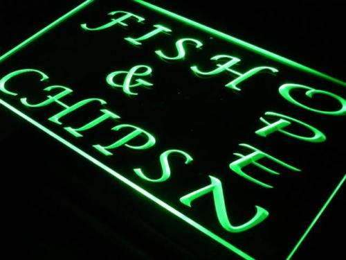 Fish and Chips Open LED Light Sign - Way Up Gifts
