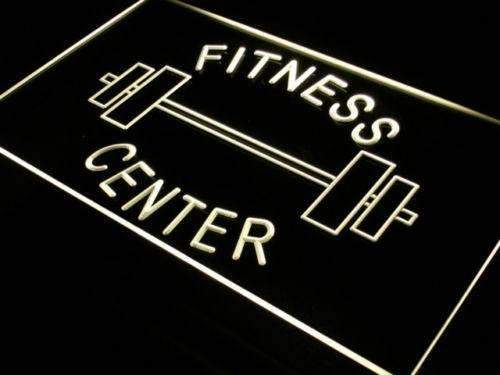 Fitness Center Barbell LED Light Sign - Way Up Gifts