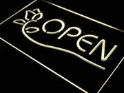 Flower Decor Open LED Light Sign - LED Gift Works