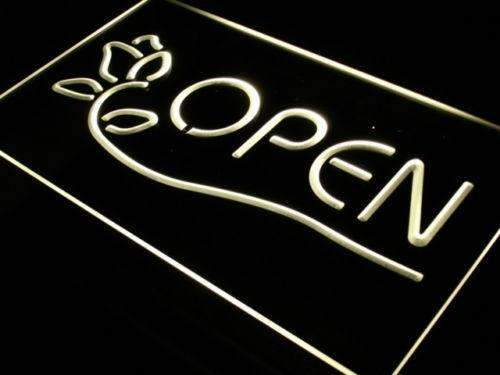 Flower Decor Open LED Light Sign - LED Gift Works