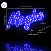 Maybe Text Quote Ultra-Bright LED Sign with Remote (Neon-Style, LED Technology) - LED Gift Works