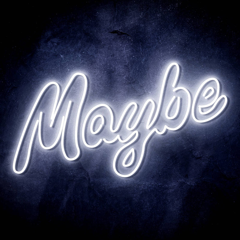 Maybe Text Quote Ultra-Bright LED Sign with Remote (Neon-Style, LED Technology) - LED Gift Works