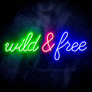 Wild and Free Ultra-Bright LED Sign with Remote (Neon-Style, LED Technology) - LED Gift Works
