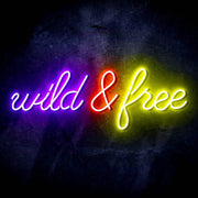 Wild and Free Ultra-Bright LED Sign with Remote (Neon-Style, LED Technology) - LED Gift Works