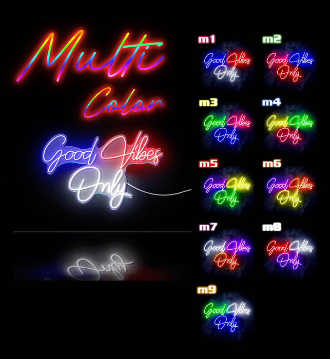Good Vibes Only Ultra-Bright LED Sign with Remote (Neon-Style, LED Technology) - Way Up Gifts