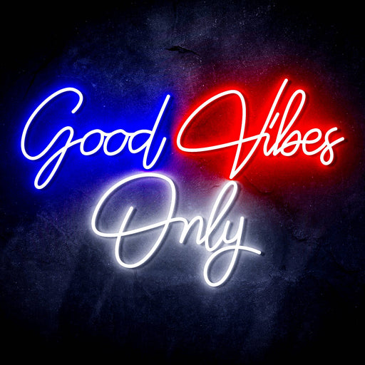 Good Vibes Only Ultra-Bright LED Sign with Remote (Neon-Style, LED Technology) - Way Up Gifts