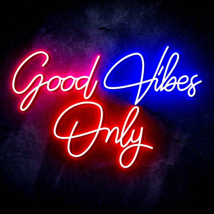 Good Vibes Only Ultra-Bright LED Sign with Remote (Neon-Style, LED Technology) - Way Up Gifts