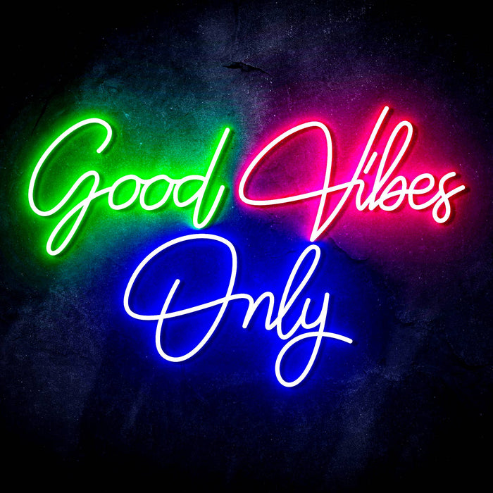 Good Vibes Only Ultra-Bright LED Sign with Remote (Neon-Style, LED Technology) - Way Up Gifts