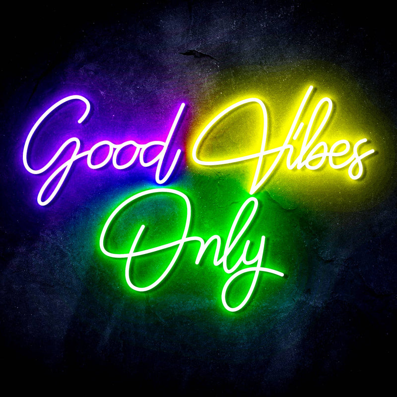 Good Vibes Only Ultra-Bright LED Sign with Remote (Neon-Style, LED Technology) - LED Gift Works