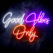 Good Vibes Only Ultra-Bright LED Sign with Remote (Neon-Style, LED Technology) - LED Gift Works