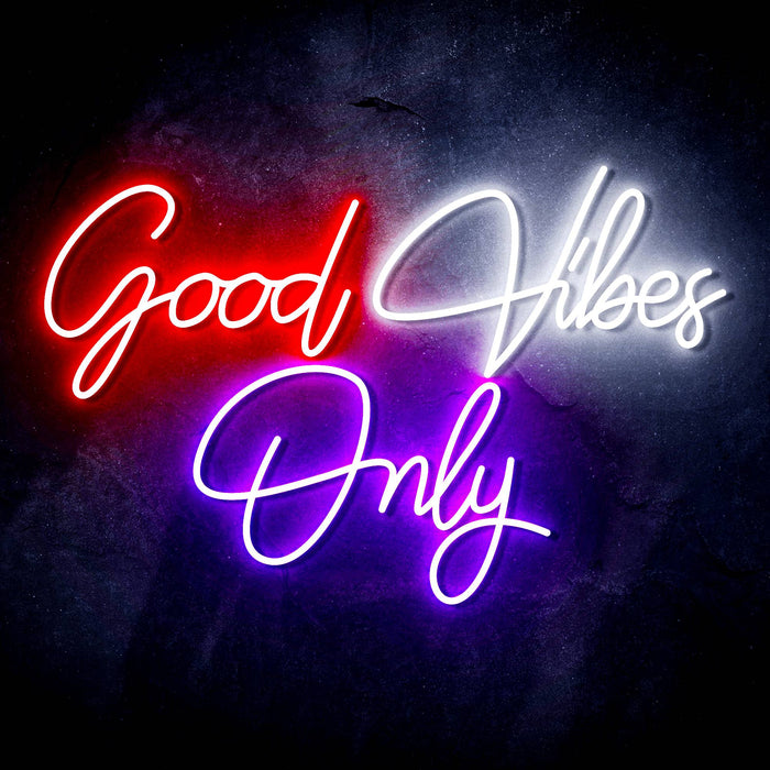 Good Vibes Only Ultra-Bright LED Sign with Remote (Neon-Style, LED Technology) - Way Up Gifts