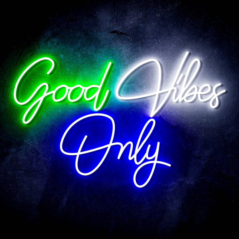 Good Vibes Only Ultra-Bright LED Sign with Remote (Neon-Style, LED Technology) - LED Gift Works