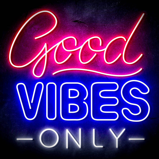 Good Vibes Only Ultra-Bright LED Sign with Remote (Neon-Style, LED Technology) - Way Up Gifts