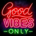 Good Vibes Only Ultra-Bright LED Sign with Remote (Neon-Style, LED Technology) - Way Up Gifts