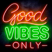 Good Vibes Only Ultra-Bright LED Sign with Remote (Neon-Style, LED Technology) - LED Gift Works