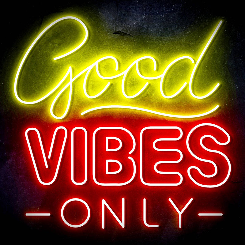 Good Vibes Only Ultra-Bright LED Sign with Remote (Neon-Style, LED Technology) - LED Gift Works
