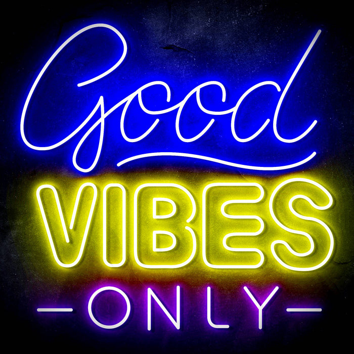 Good Vibes Only Ultra-Bright LED Sign with Remote (Neon-Style, LED Technology) - Way Up Gifts