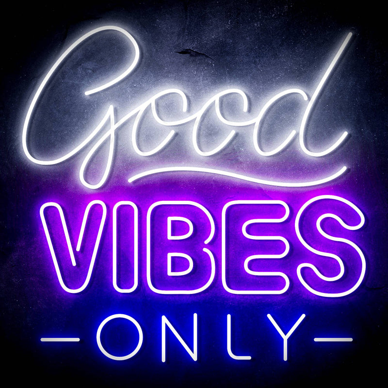 Good Vibes Only Ultra-Bright LED Sign with Remote (Neon-Style, LED Technology) - LED Gift Works