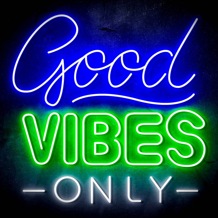 Good Vibes Only Ultra-Bright LED Sign with Remote (Neon-Style, LED Technology) - Way Up Gifts