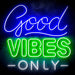 Good Vibes Only Ultra-Bright LED Sign with Remote (Neon-Style, LED Technology) - Way Up Gifts