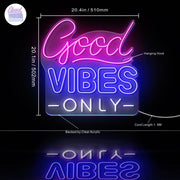 Good Vibes Only Ultra-Bright LED Sign with Remote (Neon-Style, LED Technology) - LED Gift Works