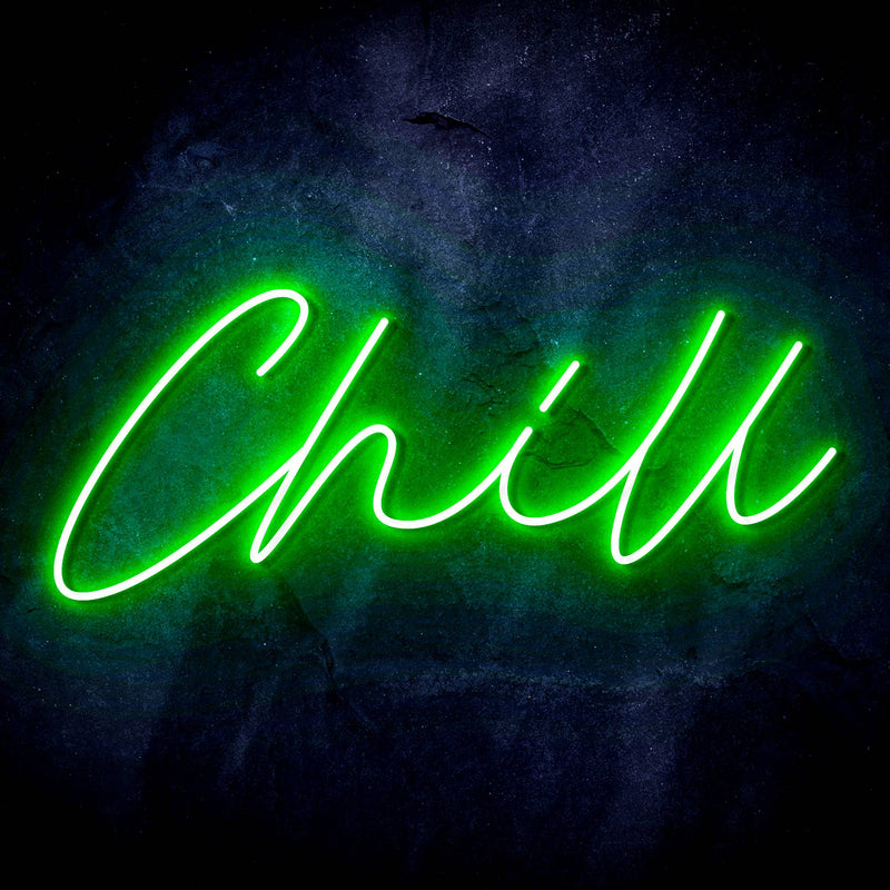 Chill Text Quote Ultra-Bright LED Sign with Remote (Neon-Style, LED Technology) - LED Gift Works