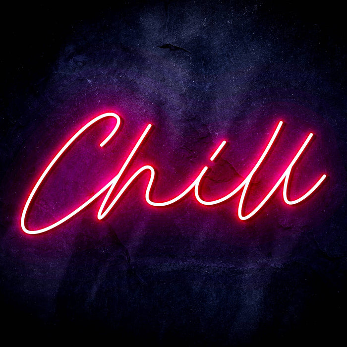 Chill Text Quote Ultra-Bright LED Sign with Remote (Neon-Style, LED Technology) - Way Up Gifts