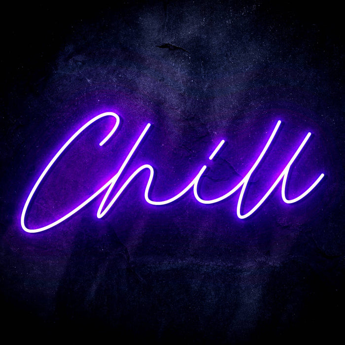 Chill Text Quote Ultra-Bright LED Sign with Remote (Neon-Style, LED Technology) - Way Up Gifts