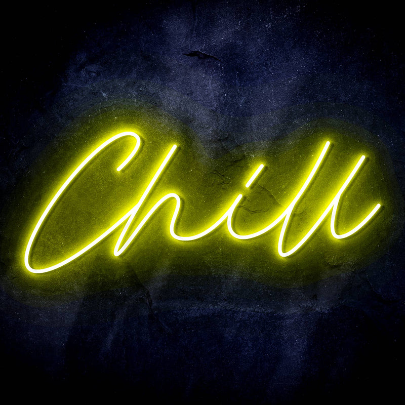 Chill Text Quote Ultra-Bright LED Sign with Remote (Neon-Style, LED Technology) - LED Gift Works