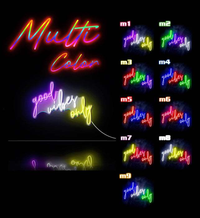 Good Vibes Only Ultra-Bright LED Sign with Remote (Neon-Style, LED Technology) - Way Up Gifts
