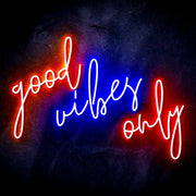 Good Vibes Only Ultra-Bright LED Sign with Remote (Neon-Style, LED Technology) - LED Gift Works