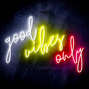 Good Vibes Only Ultra-Bright LED Sign with Remote (Neon-Style, LED Technology) - LED Gift Works