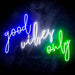 Good Vibes Only Ultra-Bright LED Sign with Remote (Neon-Style, LED Technology) - Way Up Gifts