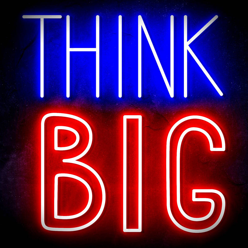 Think Big Ultra-Bright LED Sign with Remote (Neon-Style, LED Technology) - LED Gift Works