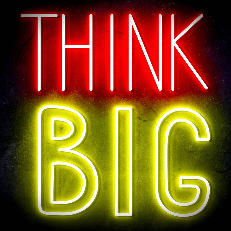Think Big Ultra-Bright LED Sign with Remote (Neon-Style, LED Technology) - LED Gift Works