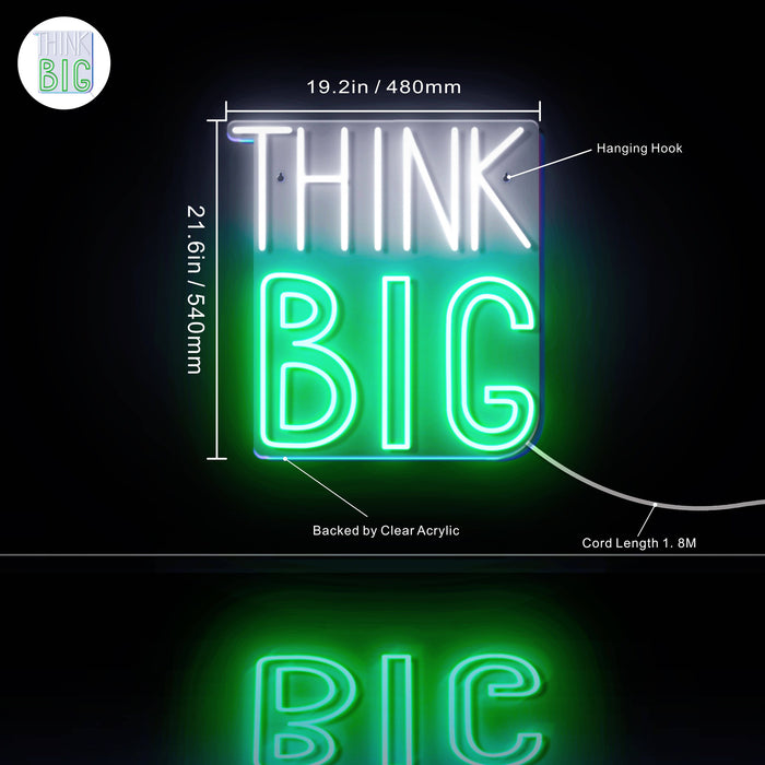 Think Big Ultra-Bright LED Sign with Remote (Neon-Style, LED Technology) - Way Up Gifts