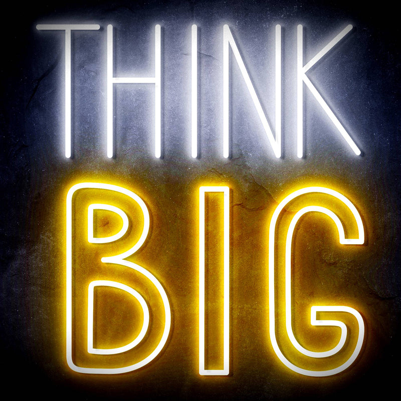 Think Big Ultra-Bright LED Sign with Remote (Neon-Style, LED Technology) - LED Gift Works