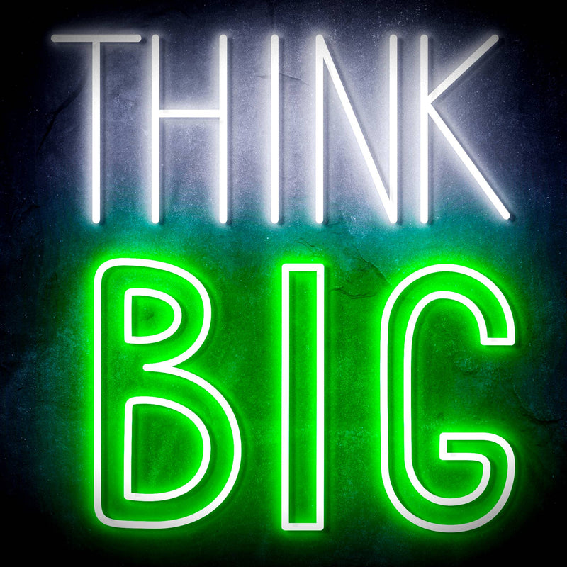 Think Big Ultra-Bright LED Sign with Remote (Neon-Style, LED Technology) - LED Gift Works