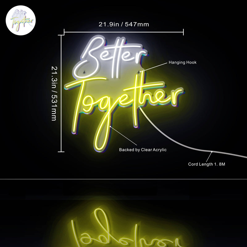 Better Together Ultra-Bright LED Sign with Remote (Neon-Style, LED Technology) - LED Gift Works